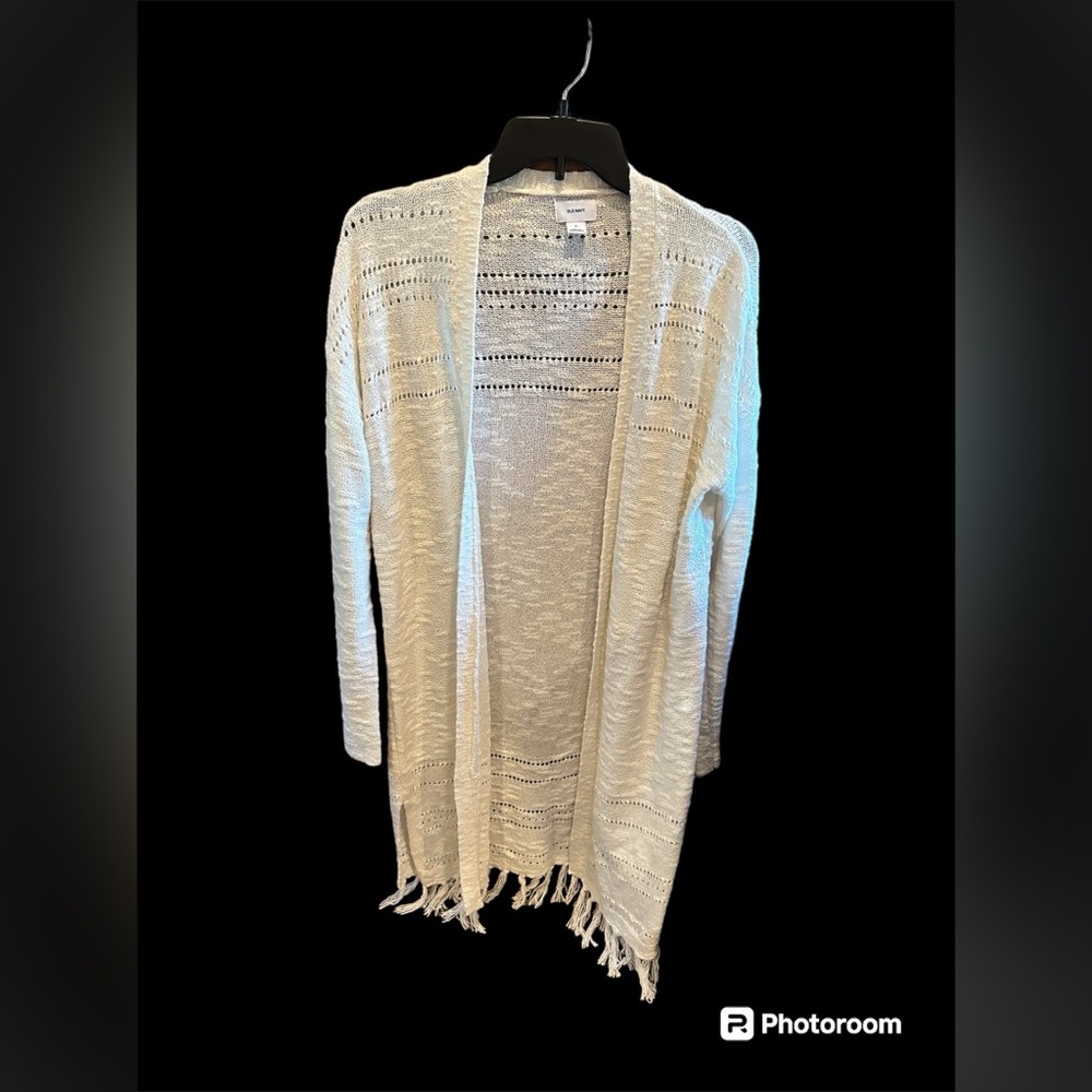Old Navy White Open Cardigan